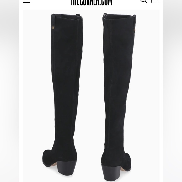 NEW$420 Michael KORS Harlow Black Suede Over the knee heel boots women size 6 - Picture 7 of 8